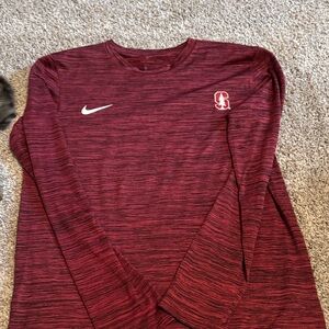 Nike Maroon Heathered Long Sleeve Shirt